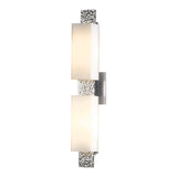 Oceanus Vanity Light 2 Light, shown in Vintage Platinum, by Hubbardton Forge
