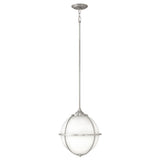 Odeon Medium Orb Pendant - Brushed Nickel - by Hinkley
