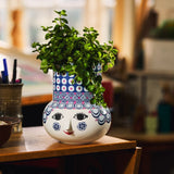 Bjørn Wiinblad Olga Vase, Blue, H: 7.9" By Bjorn Wiinblad