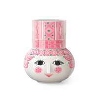 Bjørn Wiinblad Olga Vase, Pink, H: 5.9" By Bjorn Wiinblad