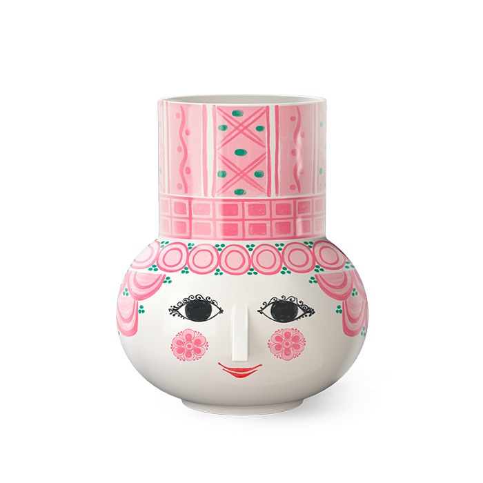 Bjørn Wiinblad Olga Vase, Pink, H: 5.9" By Bjorn Wiinblad