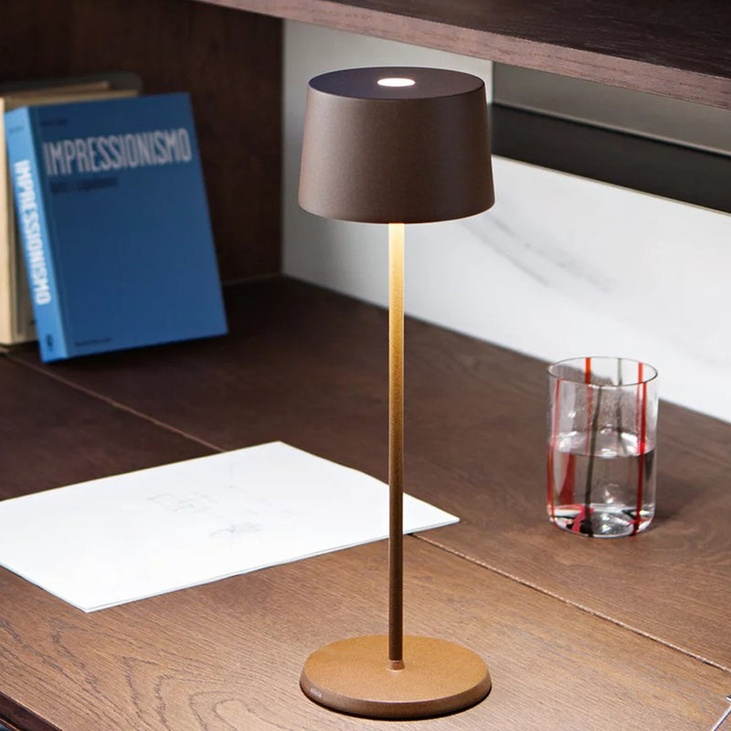 Olivia Micro Portable Table Lamp Dark Gray By Zafferano