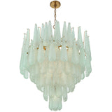 Ollie Chandelier 21 Lights Green By Crystorama - Down View
