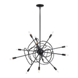 Olympus 12-Light Starburst Chandelier, shown in Black, by Hubbardton Forge