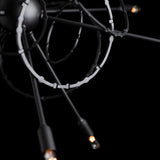 Olympus 12-Light Starburst Chandelier detail in Black, by Hubbardton Forge