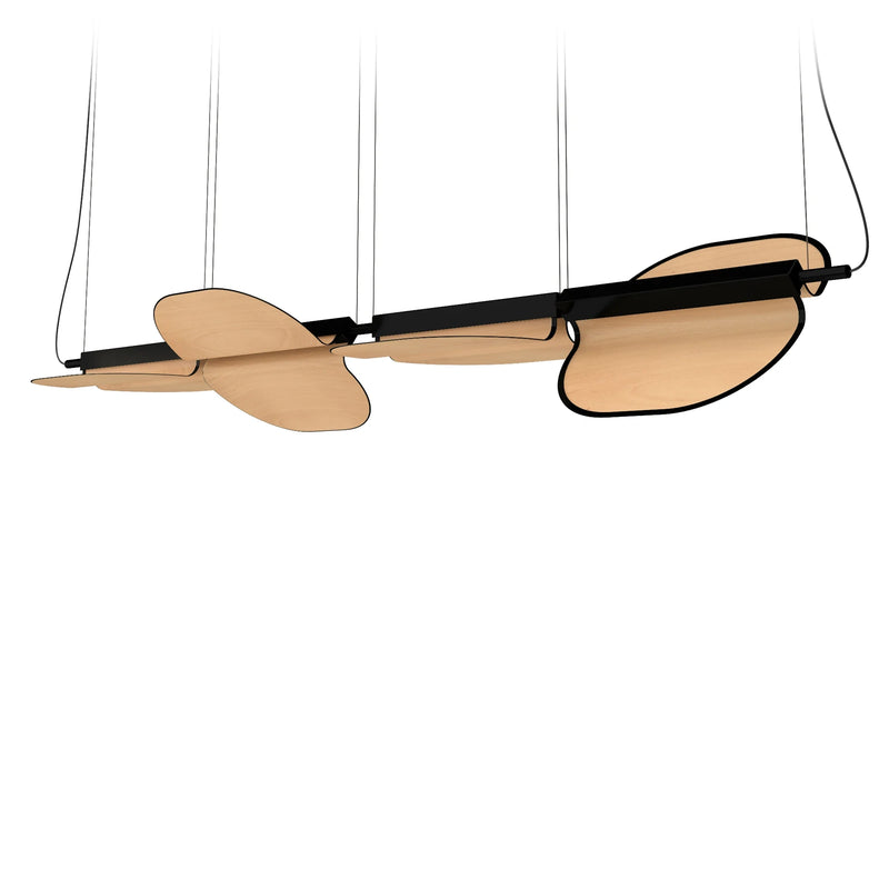 Omma Suspension By LZF, Size: Large, Finish: Matte Black Metal, Color: Natural Beech