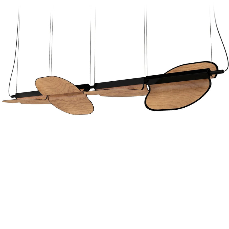 Omma Suspension By LZF, Size: Large, Finish: Matte Black Metal, Color: Natural Cherry