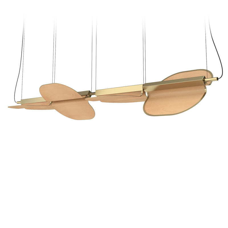 Omma Suspension By LZF, Size: Large, Finish: Gold  Metal, Color: Natural Beech