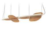 Omma Suspension By LZF, Size: Large, Finish: White Ivory Metal, Color: Natural Cherry