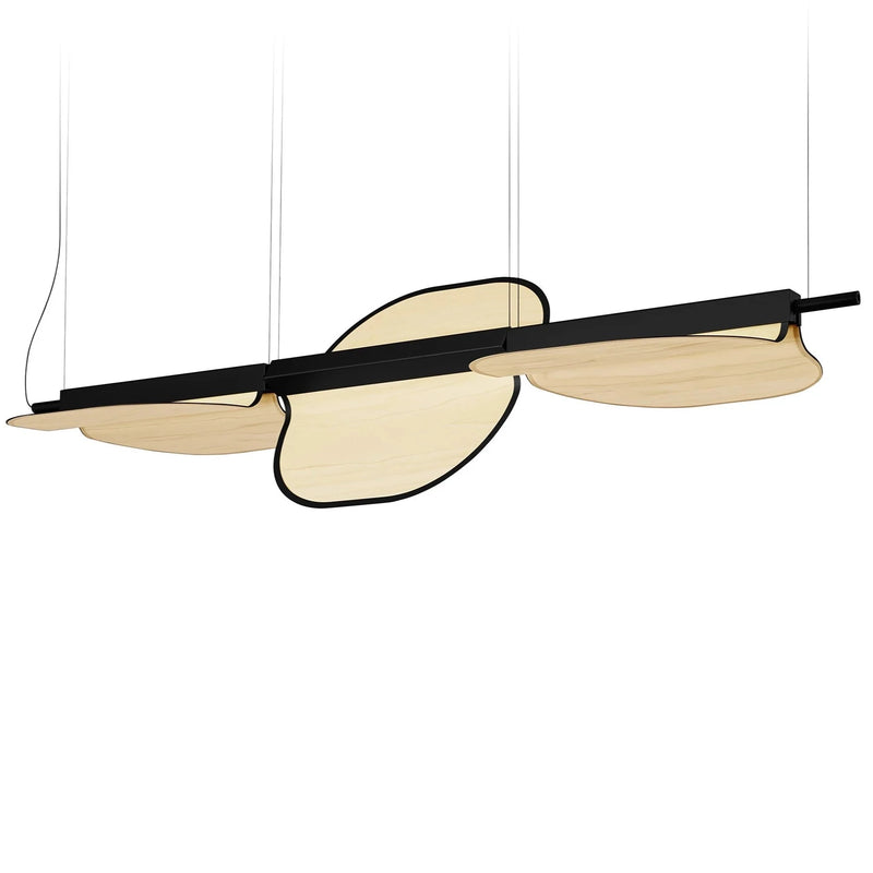 Omma Suspension By LZF, Size: Medium, Finish: Black Metal Color, Color: Natural White