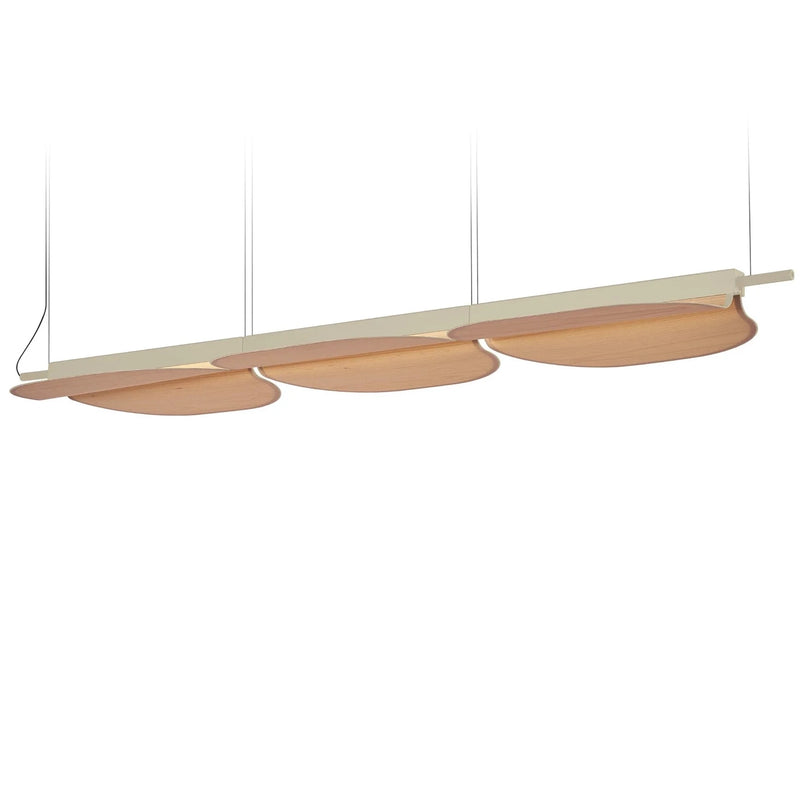 Omma Suspension By LZF, Size: Medium, Finish: Matte Ivory Metal, Color: Natural Beech
