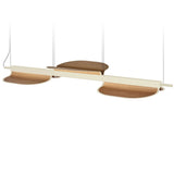 Omma Suspension By LZF, Size: Medium, Finish: Matte Ivory Metal, Color: Natural Cherry