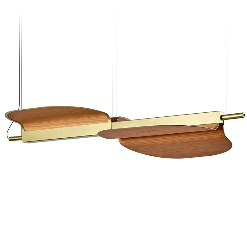 Omma Suspension By LZF, Size: Small, Finish: Gold  Metal, Color: Natural Cherry