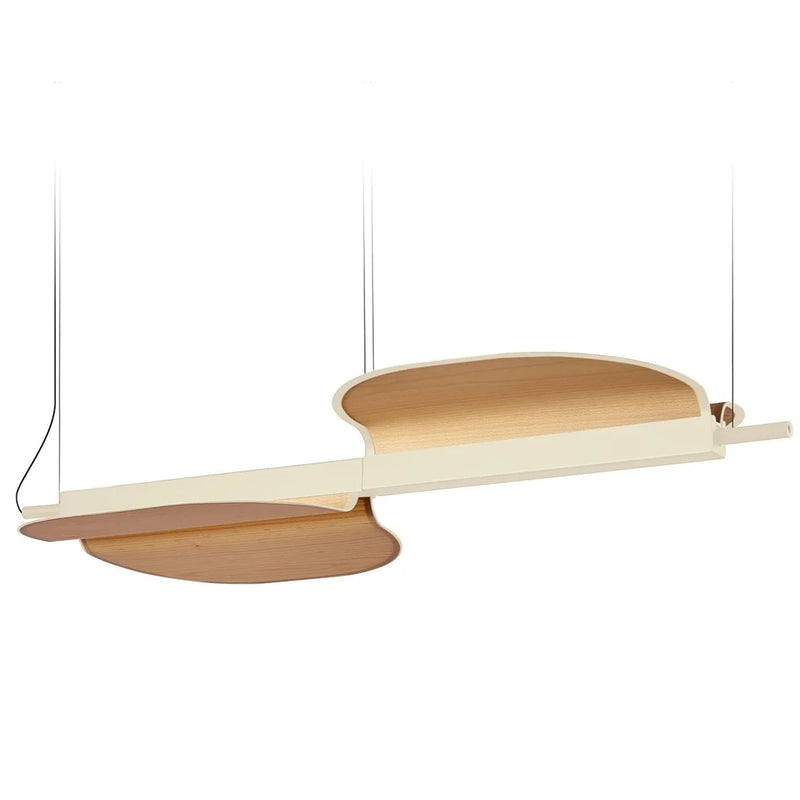 Omma Suspension By LZF, Size: Small, Finish: Matte Ivory Metal, Color: Natural Beech