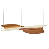Omma Suspension By LZF, Size: Small, Finish: Matte Ivory Metal, Color: Natural Cherry