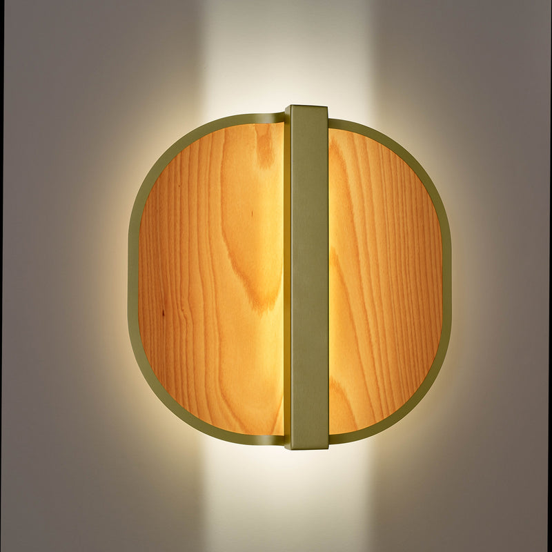 Omma Wall Sconce By LZF, Finish: Black Metal, Color Natural Beech