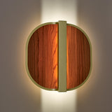 Omma Wall Sconce By LZF, Finish: Gold Metal, Color Natural Cherry