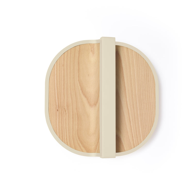 Omma Wall Sconce By LZF, Finish: Matte Ivory Metal, Color Natural  Beech
