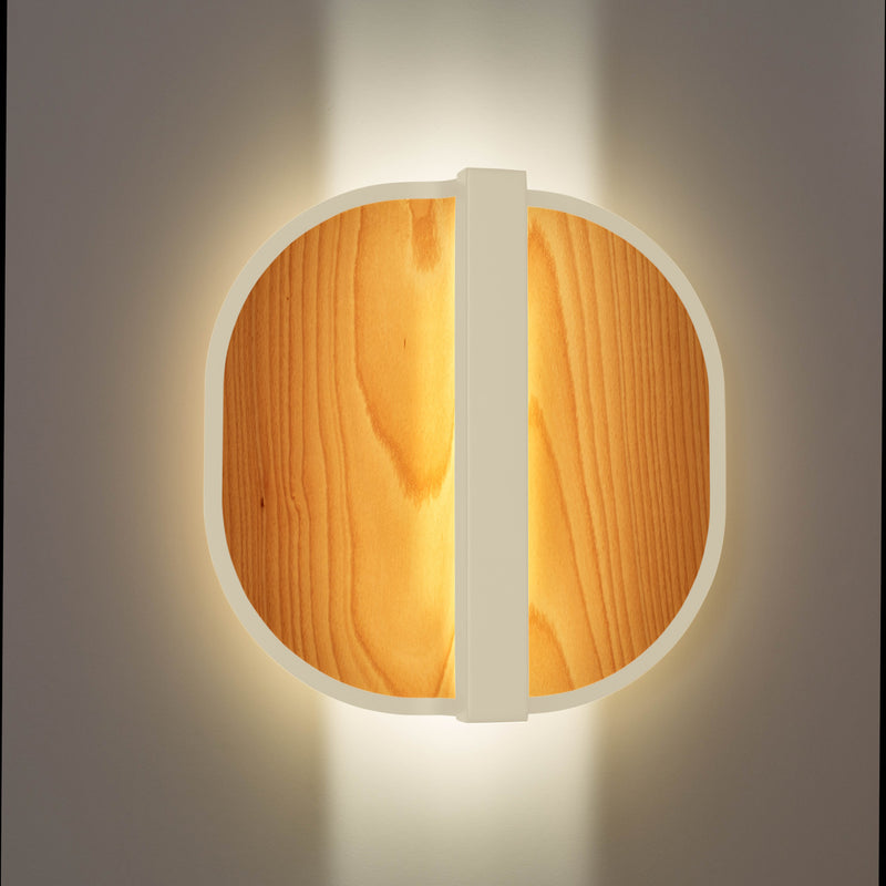 Omma Wall Sconce By LZF, Finish: Matte Ivory Metal, Color Natural  Beech