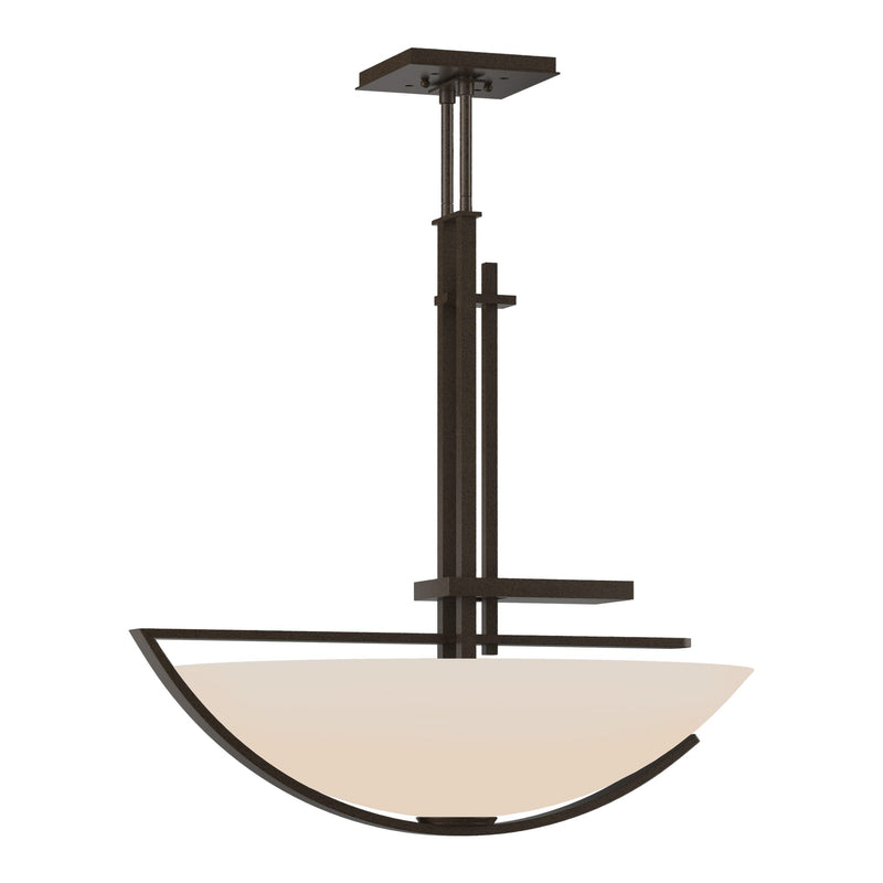 Ondrian Pendant in Bronze, Opal Glass by Hubbardton Forge
