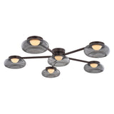 Opalesce Semi Flush - Black Brass by Sonneman