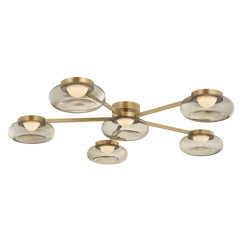 Opalesce Semi Flush - Modern Brass by Sonneman