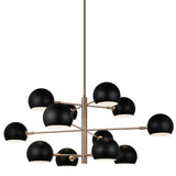 Orb Chandelier Medium Matte Black White Interiro By Matteo - Front View1