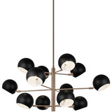 Orb Chandelier Medium Matte Black White Interiro By Matteo - Front View2