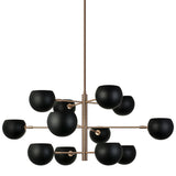 Orb Chandelier Medium Matte Black White Interiro By Matteo - Front View3