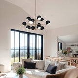 Orb Chandelier Medium Matte Black White Interiro By Matteo - Lifestyle View