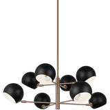 Orb Chandelier Small Matte Black White Interiro By Matteo - Front View1
