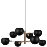 Orb Chandelier Small Matte Black White Interiro By Matteo - Front View2