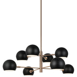 Orb Chandelier Small Matte Black White Interiro By Matteo - Front View3