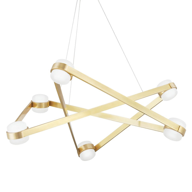 Orbit Chandelier - 6-Light - Aged Brass by Hudson Valley