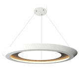 Organic White Petra Round Suspension with Slate Accent by Accord