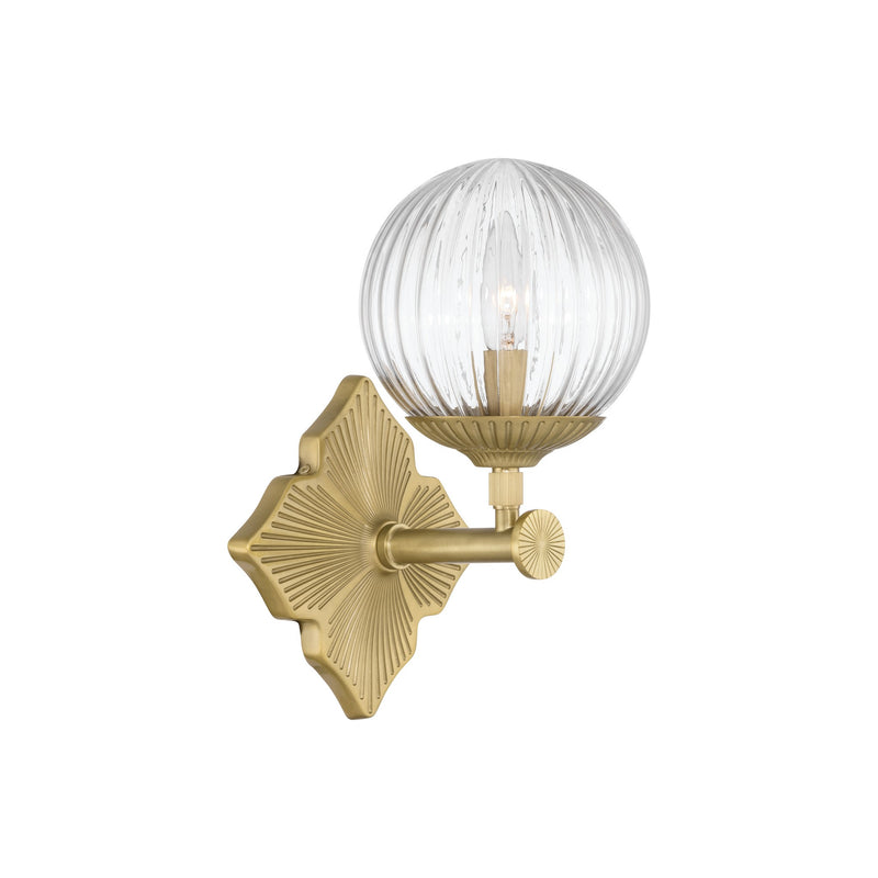 Orly 1-Light Sconce 7.5'' Aged Brass Clear