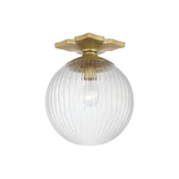 Orly Semi Flush Mount 10'' Aged Brass Clear