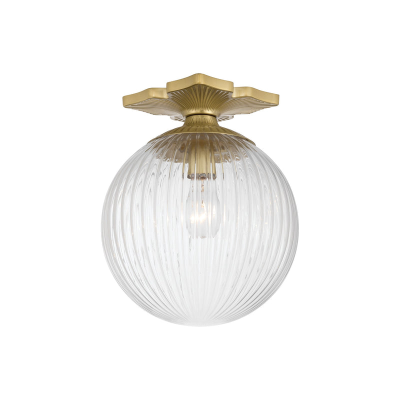 Orly Semi Flush Mount 10'' Aged Brass Clear
