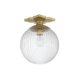 Orly Semi Flush Mount 10'' Aged Brass Clear