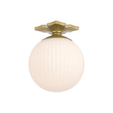 Orly Semi Flush Mount 10'' Aged Brass White