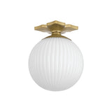 Orly Semi Flush Mount 10'' Aged Brass White