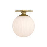 Orly Semi Flush Mount 10'' Aged Brass White