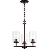 Oslo Chandelier — 15 Inch, Bronze with Clear Seeded Glass