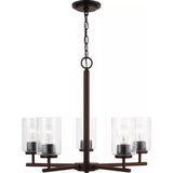 Oslo Chandelier — 24 Inch, Bronze with Clear Seeded Glass