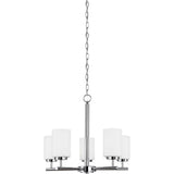 Oslo Chandelier — 24 Inch, Chrome with Cased Opal Etched Glass