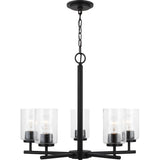 Oslo Chandelier — 24 Inch, Midnight Black with Clear Seeded Glass