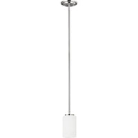Oslo Pendant — Chrome with Cased Opal Etched Glass