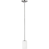 Oslo Pendant — Chrome with Cased Opal Etched Glass