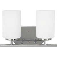 Oslo Vanity Light — 12.5 Inch, Chrome with Cased Opal Etched Glass