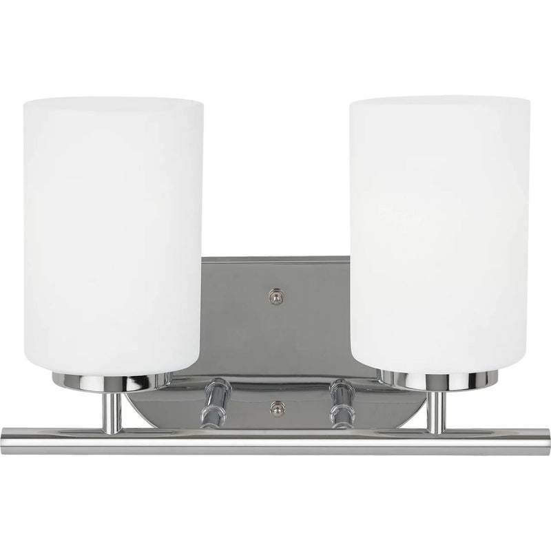 Oslo Vanity Light — 12.5 Inch, Chrome with Cased Opal Etched Glass